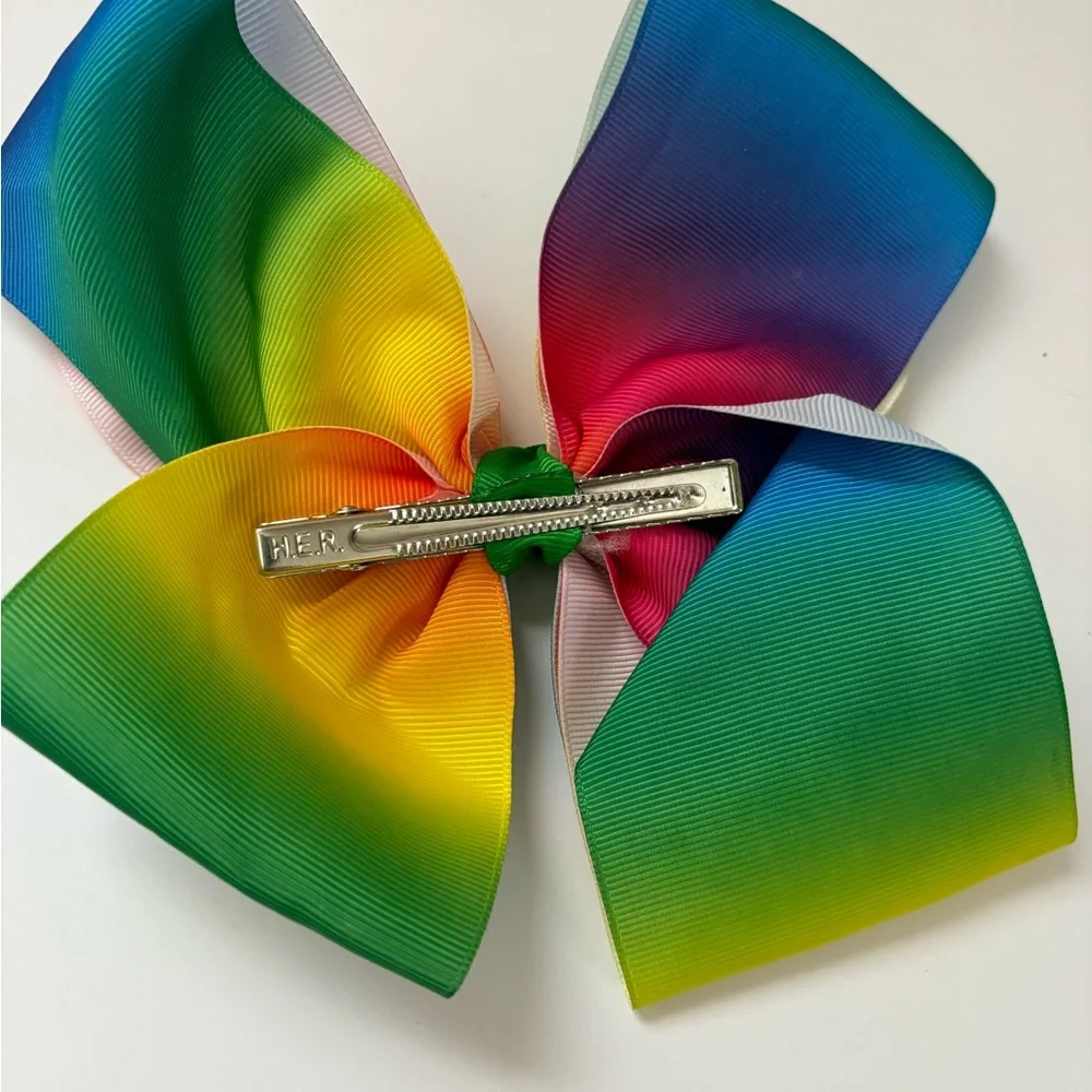 Vibrant Rainbow Hair Bow